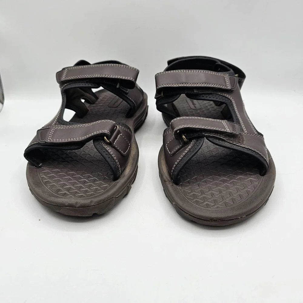 Eddie Bauer Sandals Shoes Mens Size‎ 11 Brown Hook & Loop Adjustable Comfort